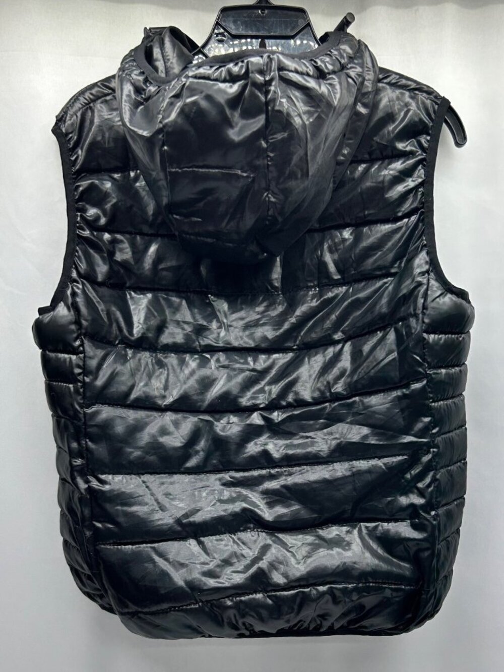 Yoki Black Puffer Vest With Hood Lightweight Quilted Design Size Women's Large - Picture 2 of 16